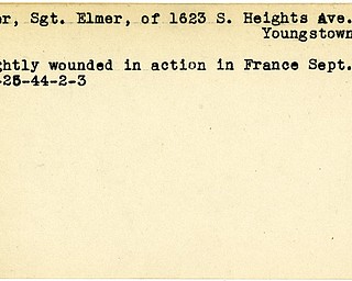 World War II, Vindicator, Elmer Murer, Youngstown, wounded, France, 1944