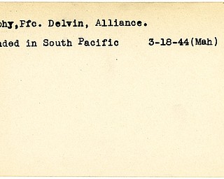 World War II, Vindicator, Delvin Murphy, Alliance, wounded, South Pacific, 1944, Mahoning