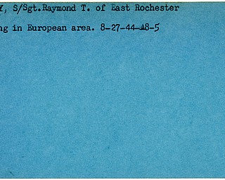 World War II, Vindicator, Raymond T. Murphy, East Rochester, missing, Europe, 1944