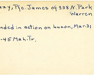 World War II, Vindicator, James Muzzy, Warren, wounded, Luzon, 1945, Mahoning, Trumbull