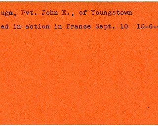 World War II, Vindicator, John E. Raduga, Youngstown, killed, France, 1944