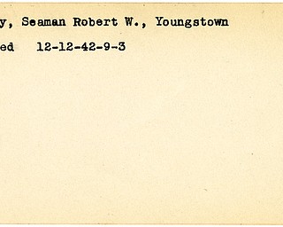 World War II, Vindicator, Robert W. Ramsey, Youngstown, wounded, 1942