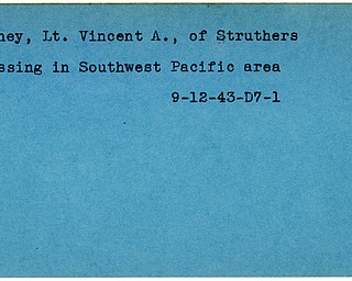 World War II, Vindicator, Vincent A. Raney, Struthers, missing, Southwest Pacific area, Pacific, 1943