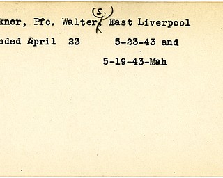 World War II, Vindicator, Walter S. Reckner, East Liverpool, wounded, 1943, Mahoning