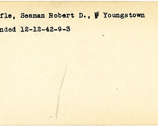 World War II, Vindicator, Robert D. Riffle, Youngstown, wounded, 1942