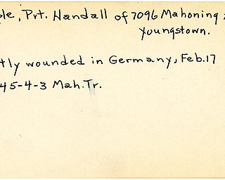 World War II, Vindicator, Handall Ripple, Youngstown, wounded, Germany, 1945, Mahoning, Trumbull