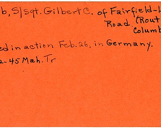 World War II, Vindicator, Gilbert C. Robb, Columbiana, killed, Germany, 1945, Mahoning, Trumbull