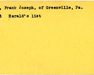 World War II, Vindicator, Frank Joseph Roha, Greenville, Pennsylvania, died, Herald's list