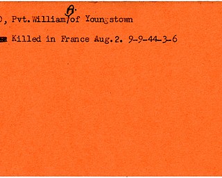 World War II, Vindicator, William A. Romeo, Youngstown, killed, France, 1944
