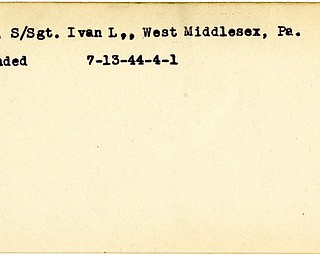 World War II, Vindicator, Ivan L. Ross, West Middlesex, Pennsylvania, wounded, 1944