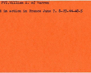 World War II, Vindicator, William A. Ross, Warren, killed, France, 1944