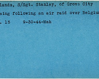 World War II, Vindicator, Stanley Rowlands, Grove City, missing, Belgium, air raid, 1944, Mahoning