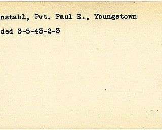 World War II, Vindicator, Paul E. Rubenstahl, Youngstown, wounded, 1943