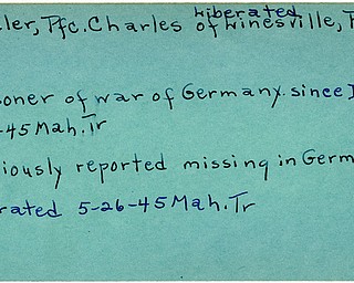 World War II, Vindicator, Charles Rudler, Linesville, Pennsylvania, prisoner, Germany, 1945, Mahoning, Trumbull, missing, liberated