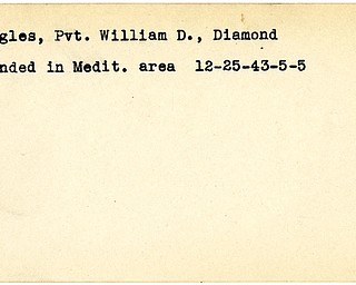 World War II, Vindicator, William D. Ruggles, Diamond, wounded, Mediterranean, 1943