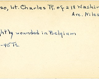 World War II, Vindicator, Charles R. Russo, Niles, wounded, Belgium, 1945, Trumbull