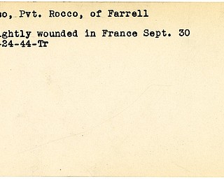 World War II, Vindicator, Rocco Russo, Farrell, wounded, France, 1944, Trumbull