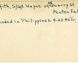 World War II, Vindicator, Wayne Griffith, Newton Falls, wounded, Philippines, 1945, Trumbull