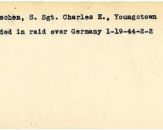 World War II, Vindicator, Charles E. Groeschen, Youngstown, wounded, Germany, raid, 1944