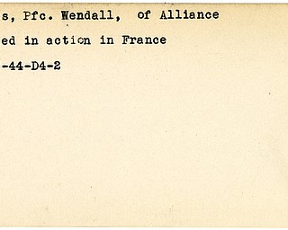 World War II, Vindicator, Wendall Groves, Alliance, wounded, France, 1944