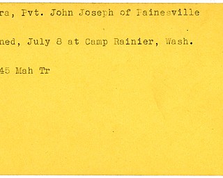 World War II, Vindicator, John Joseph Guerra, Painesville, drowned, Camp Rainier, Washington, 1945, Mahoning, Trumbull