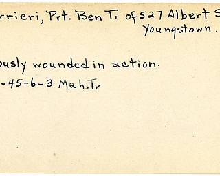 World War II, Vindicator, Ben T. Guerrieri, Youngstown, wounded, 1945, Mahoning, Trumbull
