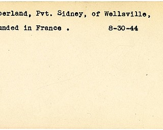 World War II, Vindicator, Sidney Haberland, Wellsville, wounded, France, 1944