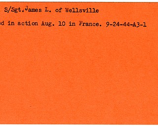 World War II, Vindicator, James L. Hale, Wellsville, killed, France, 1944