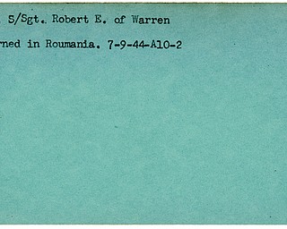 World War II, Vindicator, Robert E. Hall, Warren, interned, Roumania, 1944
