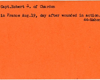 World War II, Vindicator, Robert S. Hall, Chardon, killed, wounded, France, 1944, Mahoning