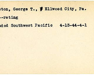 World War II, Vindicator, George T. Hampton, Ellwood City, wounded, Pacific, 1944