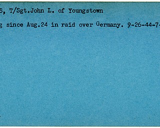 World War II, Vindicator, John L. Harkins, Youngstown, missing, Germany, raid, 1944
