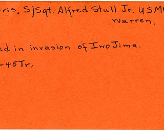 World War II, Vindicator, Alfred Stull Harris Jr., Warren, killed, Iwo Jima, 1945, Trumbull