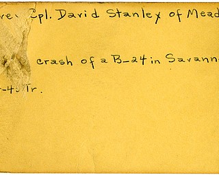 World War II, Vindicator, David Stanley Harvey, Meadville, killed, crash, B-24, Savannah, Georgia, 1945, Trumbull