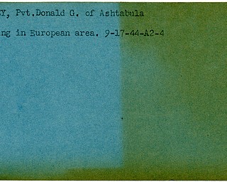 World War II, Vindicator, Donald G. Harvey, Ashtabula, missing, Europe, 1944