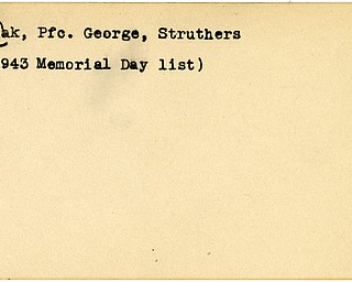 World War II, Vindicator, George Hasack, George Hascak, Struthers, 1943, Memorial Day list
