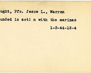 World War II, Vindicator, Jesse L. Haught, Warren, wounded, marines, 1944