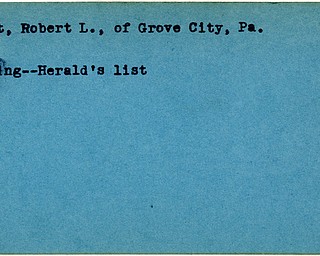 World War II, Vindicator, Robert L. Haupt, Grove City, Pennsylvania, missing, Herald's list