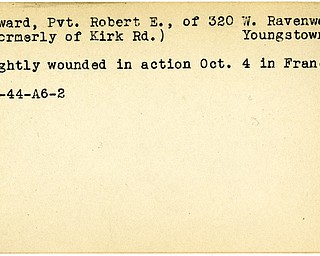 World War II, Vindicator, Robert E. Hayward, Youngstown, wounded, France, 1944