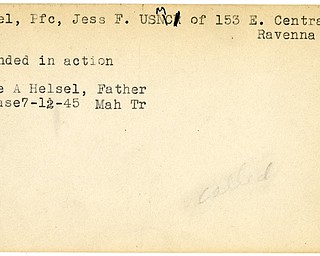 World War II, Vindicator, Jess F. Helsel, USMC, Ravenna, wounded, Jesse A. Helsel, 1945, Mahoning, Trumbull
