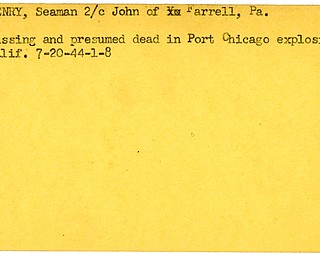 World War II, Vindicator, John Henry, seaman, Farrell, missing, killed, 1944, California