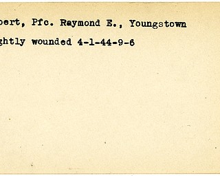 World War II, Vindicator, Raymond E. Herbert, Youngstown, wounded, 1944
