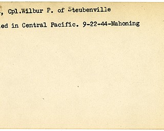 World War II, Vindicator, Wilbur P. Hicks, Steubenville, wounded, Pacific, 1944, Mahoning