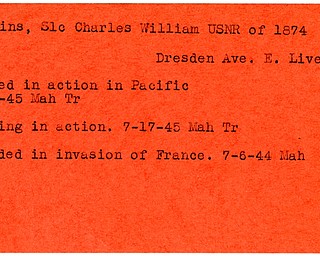 World War II, Vindicator, Charles William Higgins, USNR, East Liverpool, killed, Pacific, 1945, Mahoning, Trumbull, missing, wounded, France, 1944