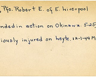 World War II, Vindicator, Robert E. Hill, East Liverpool, wounded, Okinawa, 1945, Mahoning, Trumbull, Leyte, 1944