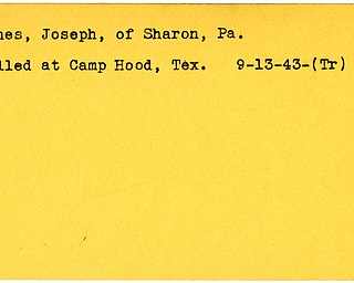 World War II, Vindicator, Joseph Hines, Sharon, Pennsylvania, killed, Camp Hood, Texas, 1943, Trumbull