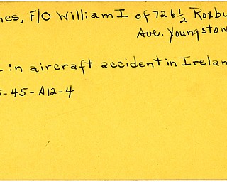 World War II, Vindicator, William I. Holmes, Youngstown, died, aircraft, accident, Ireland, 1945