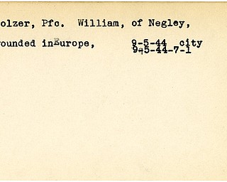 World War II, Vindicator, William Holzer, Negley, wounded, Europe, 1944, City
