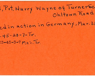 World War II, Vindicator, Harry Wayne Hood, killed, Germany, 1945, Mahoning, Trumbull