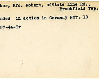 World War II, Vindicator, Robert Hooker, Brookfield Township, wounded, Germany, 1944, Trumbull